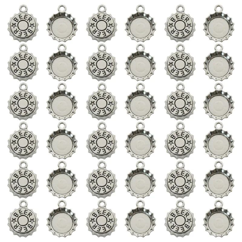 Vintage Fashion Tumblr - 15PCS Antique Silver Plated Beer Cap