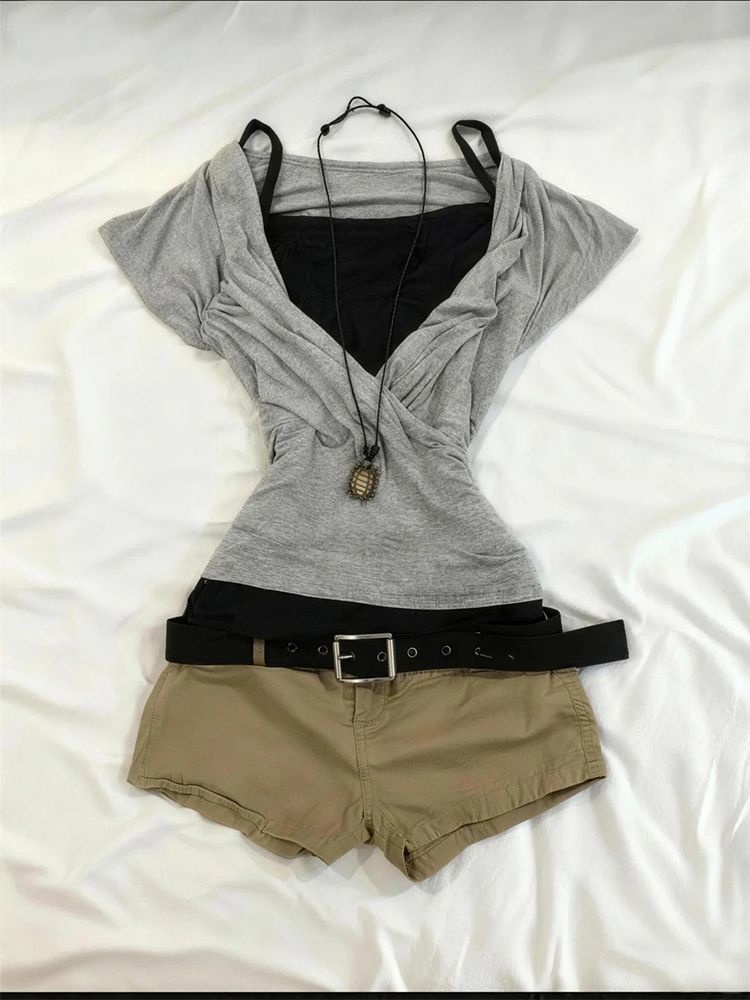 Vintage Fashion Retro Outfit - Vintage Style Three-Piece Set High Waist
