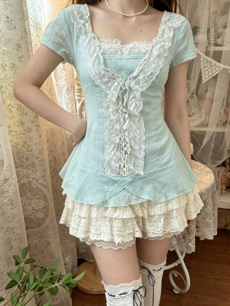 Vintage Fashion Retro Outfit - Sweet Y2K Vintage Women Two Piece
