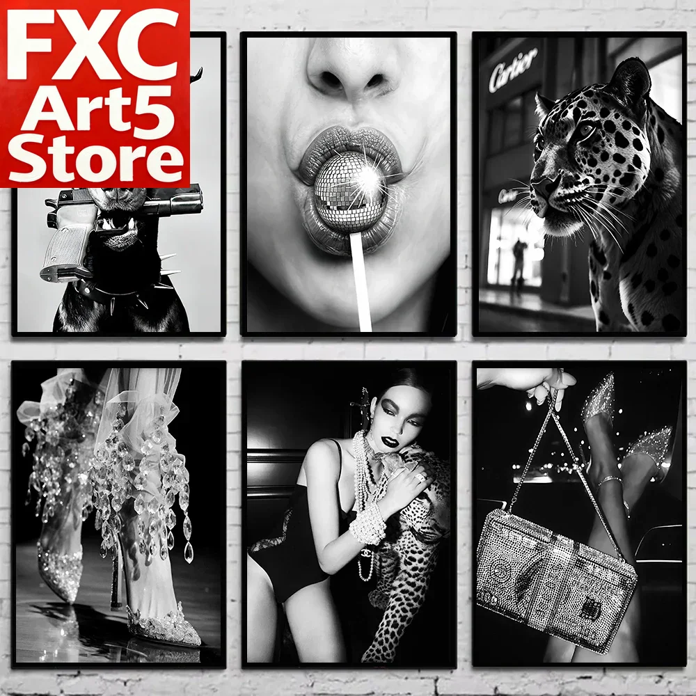 1PC Frameless Black & White Fa - Vintage Fashion Photography avaliação e preço