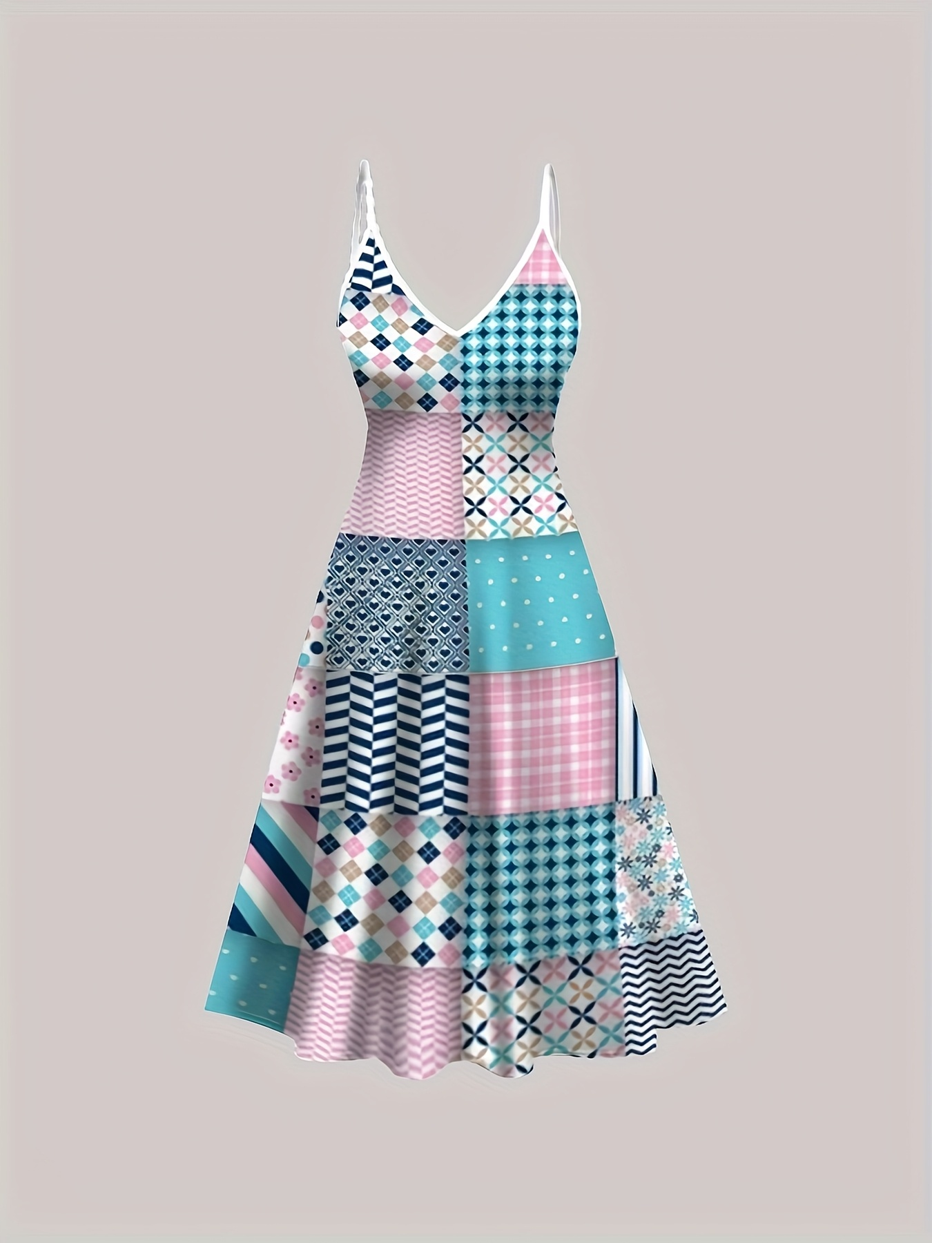 Plus Size Vintage Flower Print - Vintage Slip Dress avaliação e preço