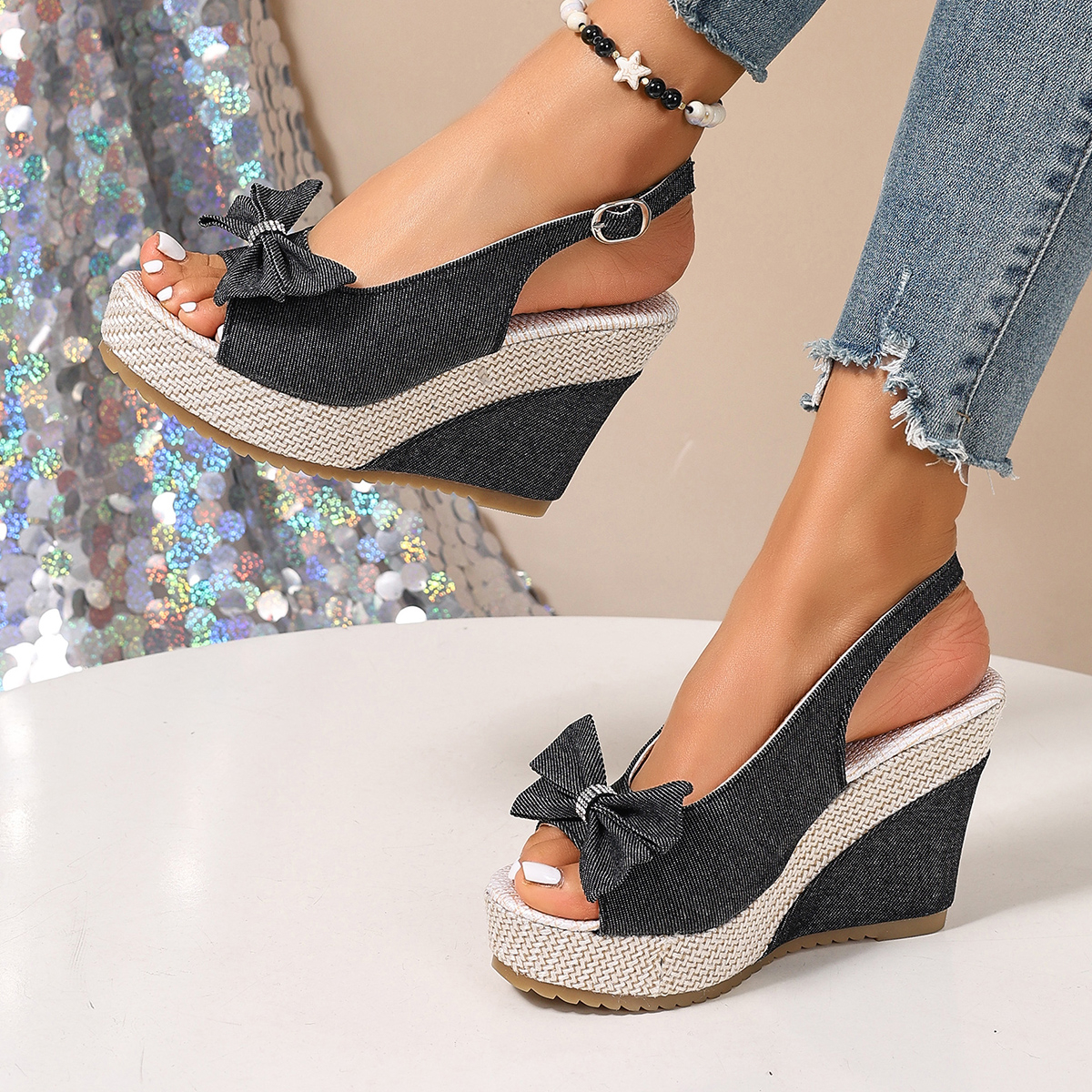 Vintage Rivet Decor Wedge Sand - Vintage Fashion Plus Size avaliação e preço
