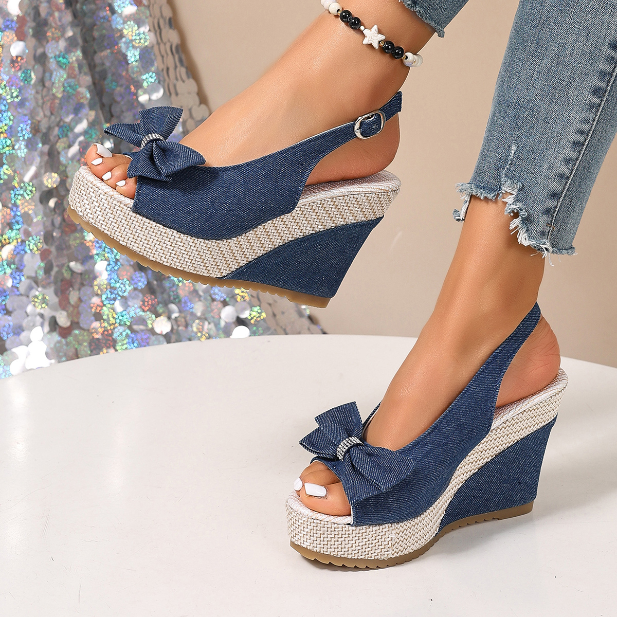 Vintage Rivet Decor Wedge Sand - Vintage Fashion Plus Size avaliação e preço