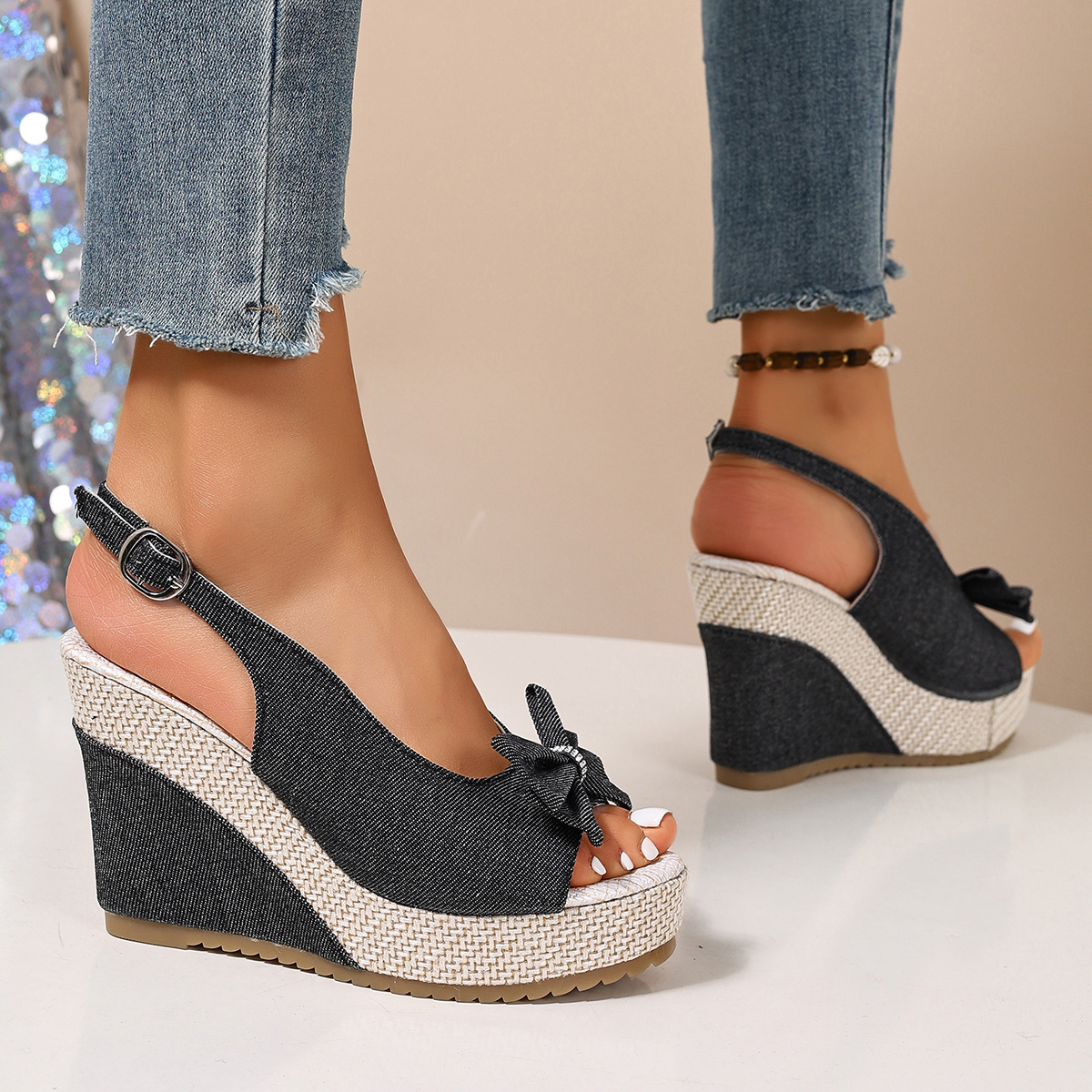 Vintage Rivet Decor Wedge Sand - Vintage Fashion Plus Size avaliação e preço