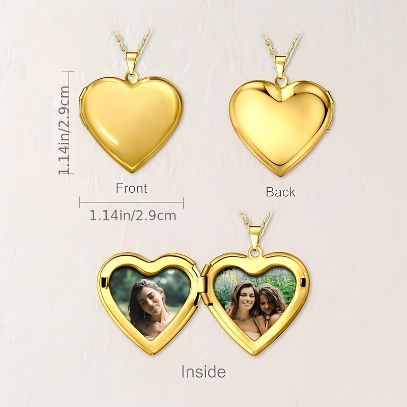 Custom Photo Heart Locket Neck - Vintage Fashion Photos avaliação e preço