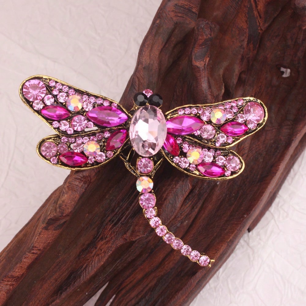 Vintage Gold-Tone Pink Rhinest - Vintage Fashion Retro Outfit avaliação e preço