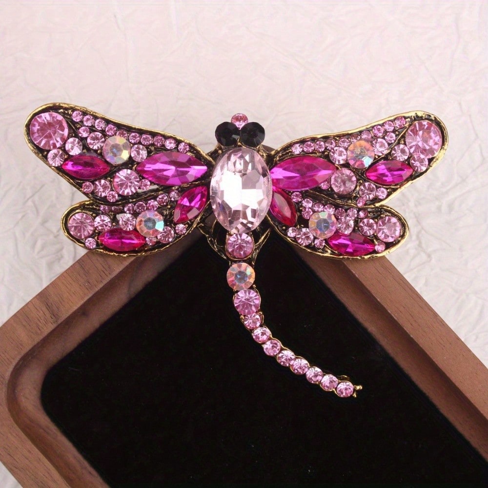 Vintage Gold-Tone Pink Rhinest - Vintage Fashion Retro Outfit avaliação e preço
