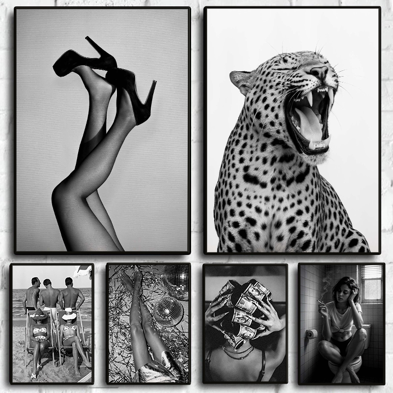 Stylish Fashion Black and Whit - Vintage Fashion Prints For Wall avaliação e preço