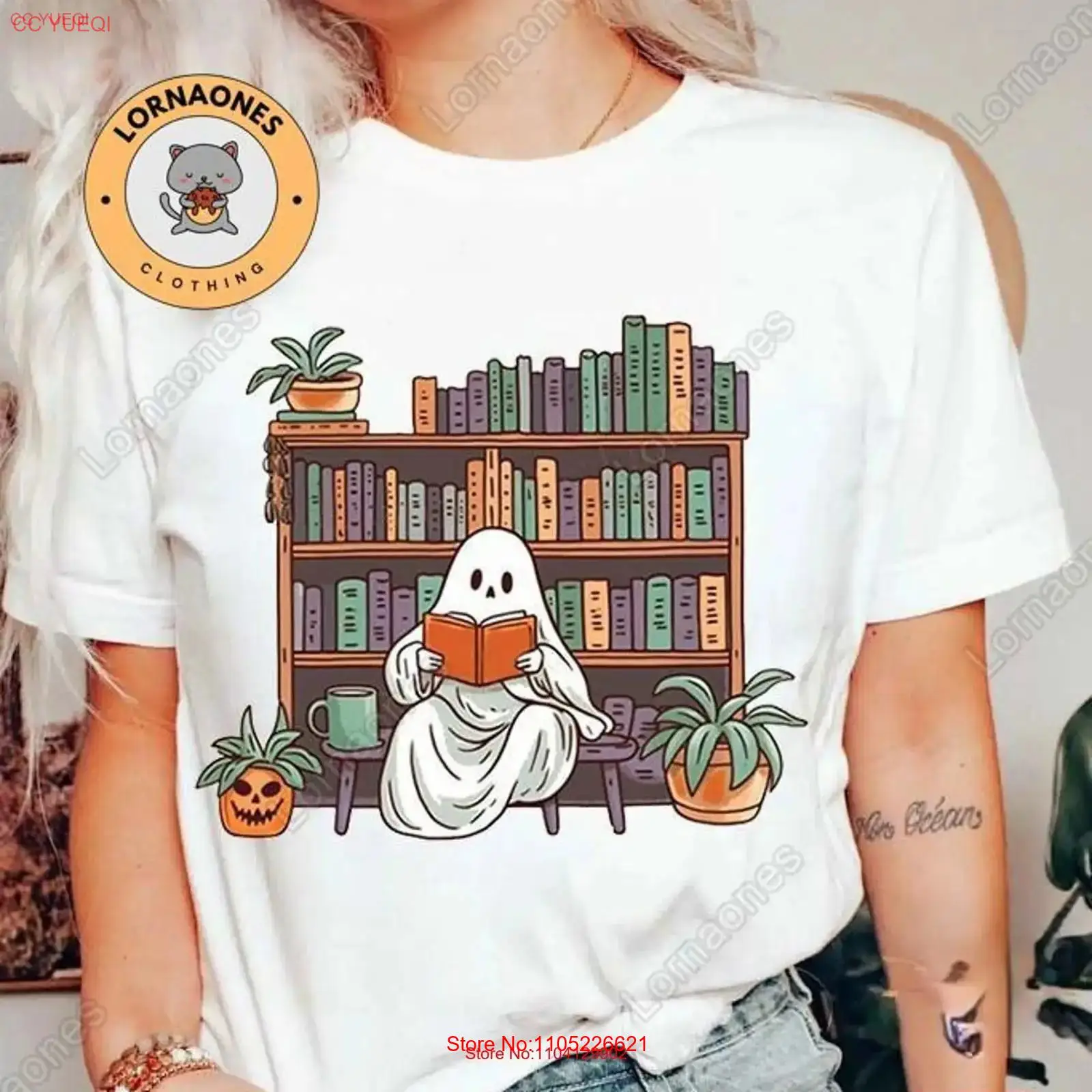 Halloween GhosT T Shirt Readin - Vintage Fashion Library avaliação e preço