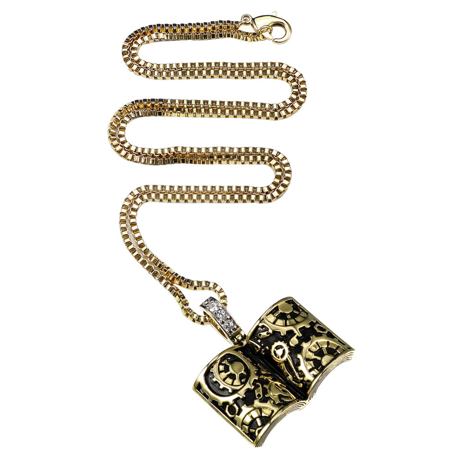 VANAXIN Punk Retro Book Pendan - Vintage Fashion Library avaliação e preço
