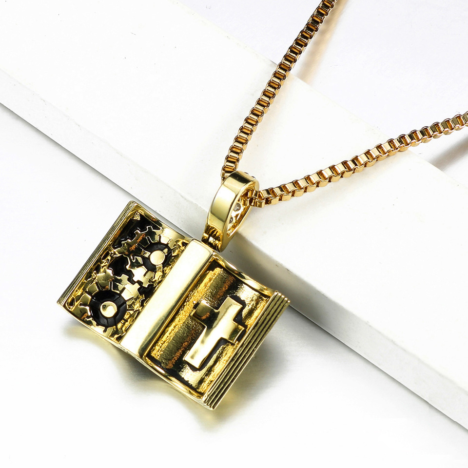 VANAXIN Punk Retro Book Pendan - Vintage Fashion Library avaliação e preço