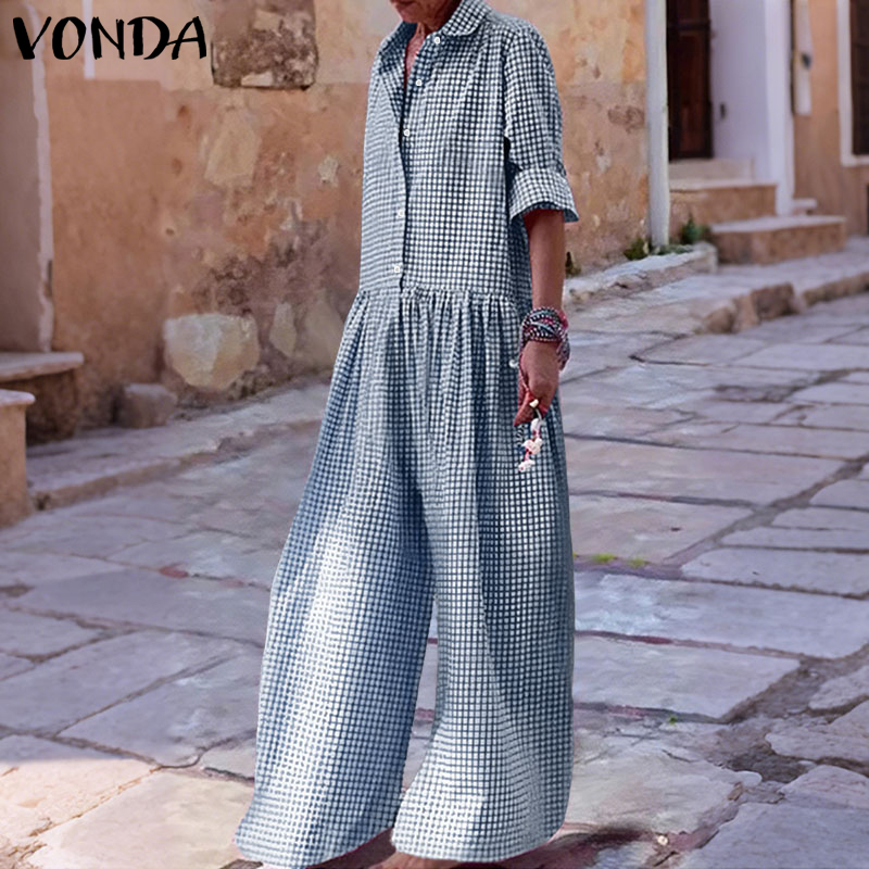 Plus Size 5XL VONDA Vintage Ju - Vintage Fashion Plus Size avaliação e preço