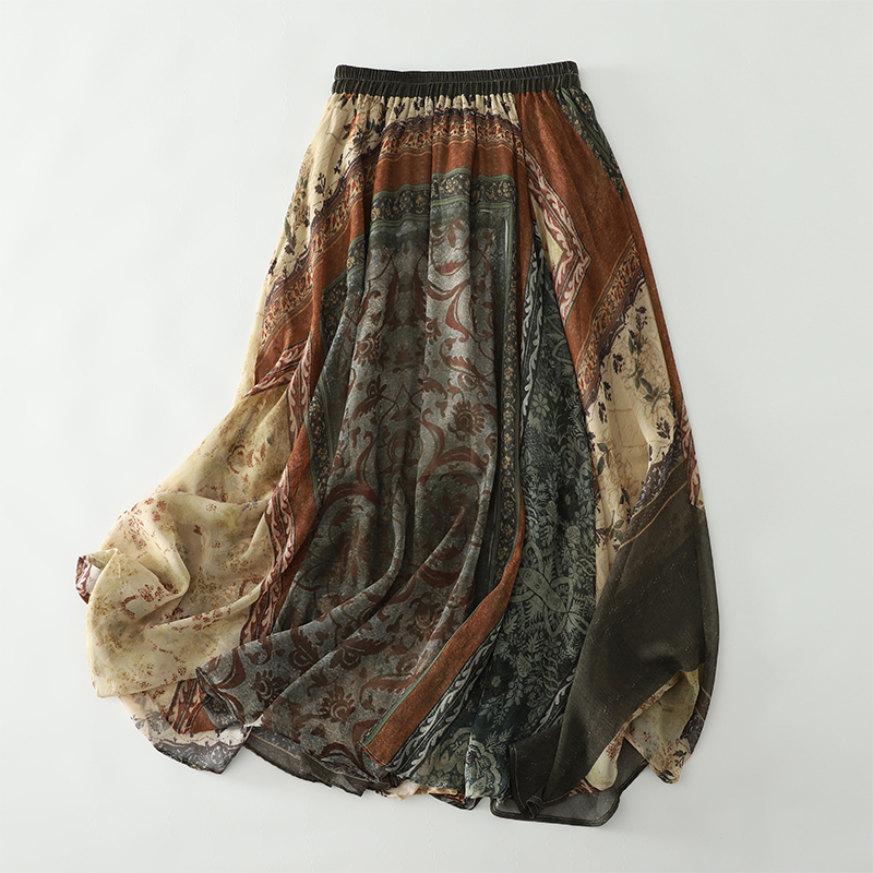 Bohemian Long Skirt Midi Summe - Vintage Fashion Plus Size avaliação e preço