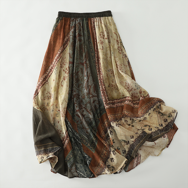 Bohemian Long Skirt Midi Summe - Vintage Fashion Plus Size avaliação e preço