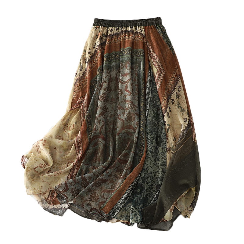 Bohemian Long Skirt Midi Summe - Vintage Fashion Plus Size avaliação e preço