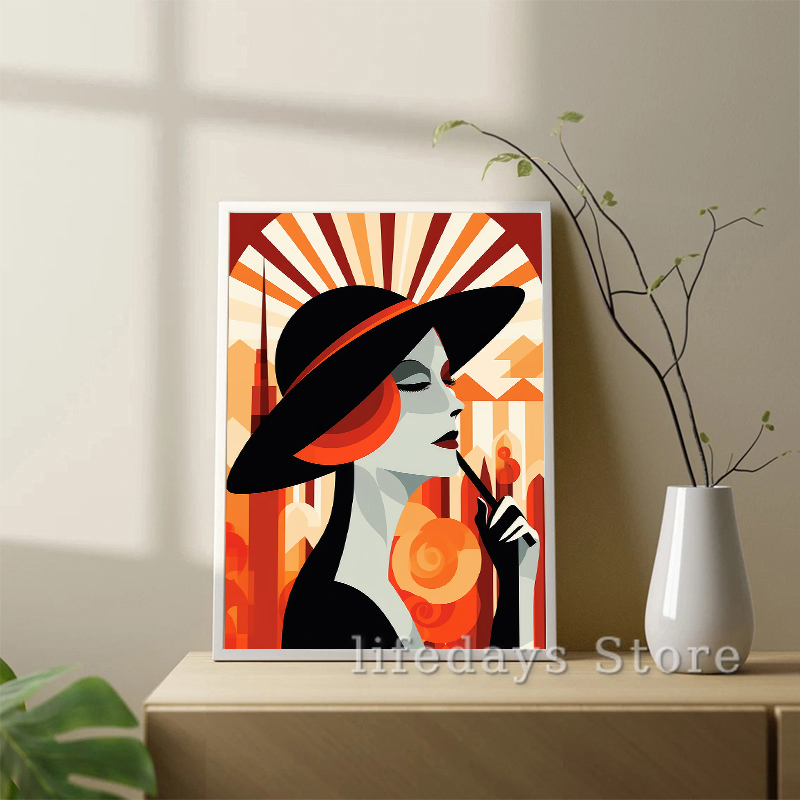 Vintage Art Deco Women Portrai - Vintage Fashion Prints For Wall avaliação e preço