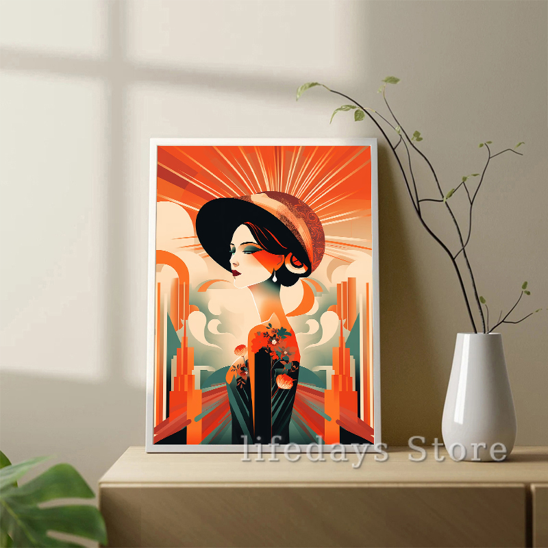 Vintage Art Deco Women Portrai - Vintage Fashion Prints For Wall avaliação e preço