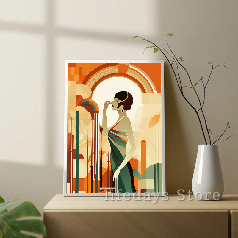 Vintage Art Deco Women Portrai - Vintage Fashion Prints For Wall avaliação e preço