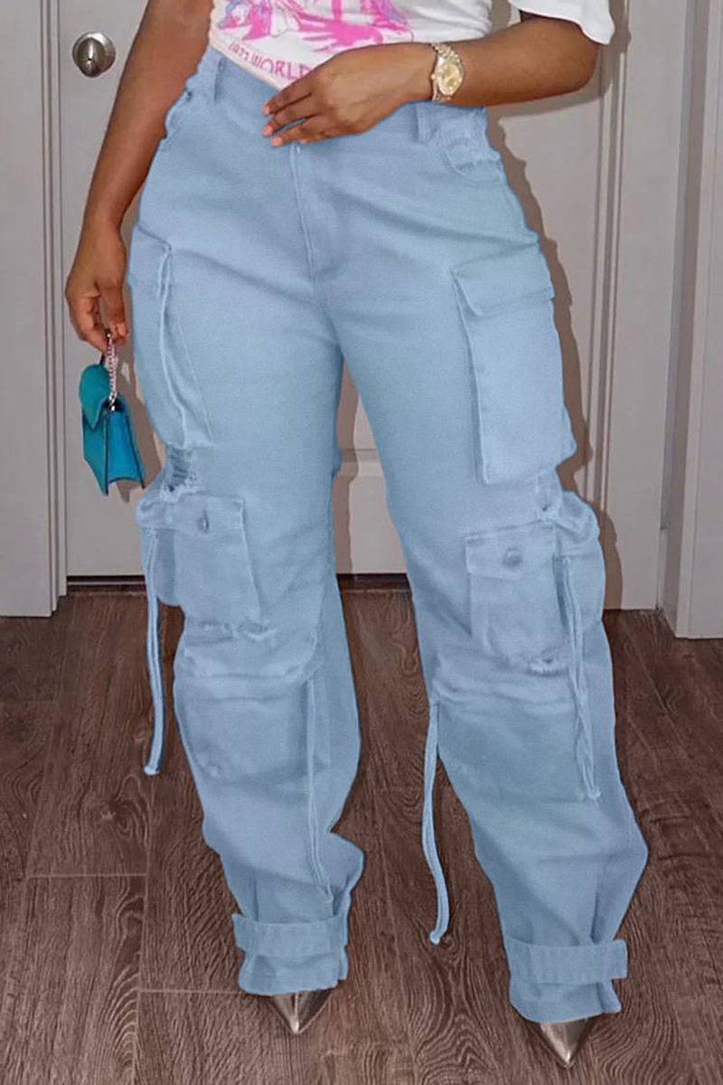 Plus Size Cargo Denim Jeans Po - Vintage Fashion Plus Size avaliação e preço