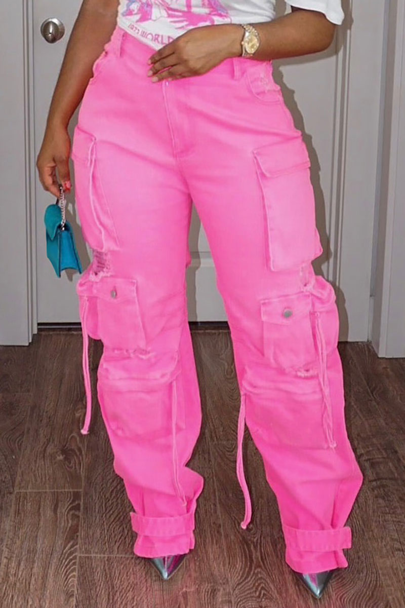 Plus Size Cargo Denim Jeans Po - Vintage Fashion Plus Size avaliação e preço