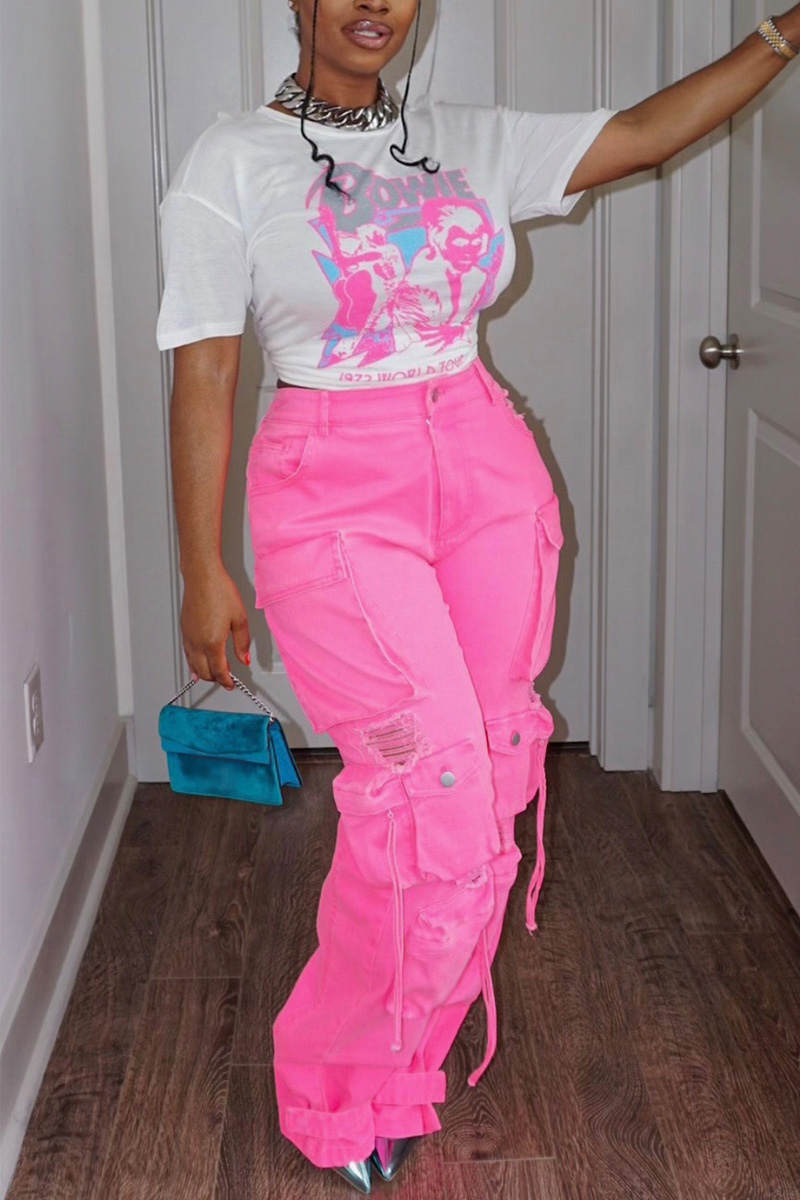 Plus Size Cargo Denim Jeans Po - Vintage Fashion Plus Size avaliação e preço