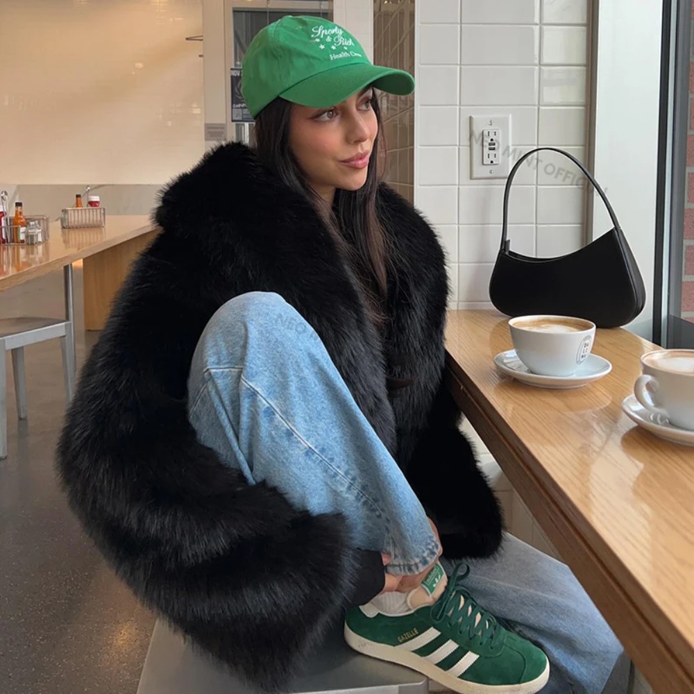 Faux Fur Coat Fashion Shawl Co - Vintage Fashion Store avaliação e preço
