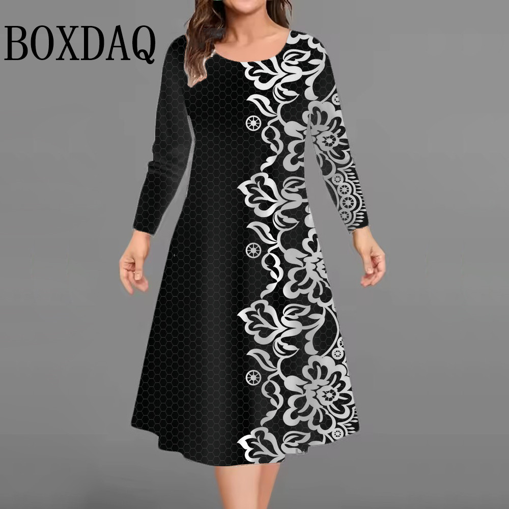 New Women's Retro Dress Flower - Vintage Fashion Plus Size avaliação e preço