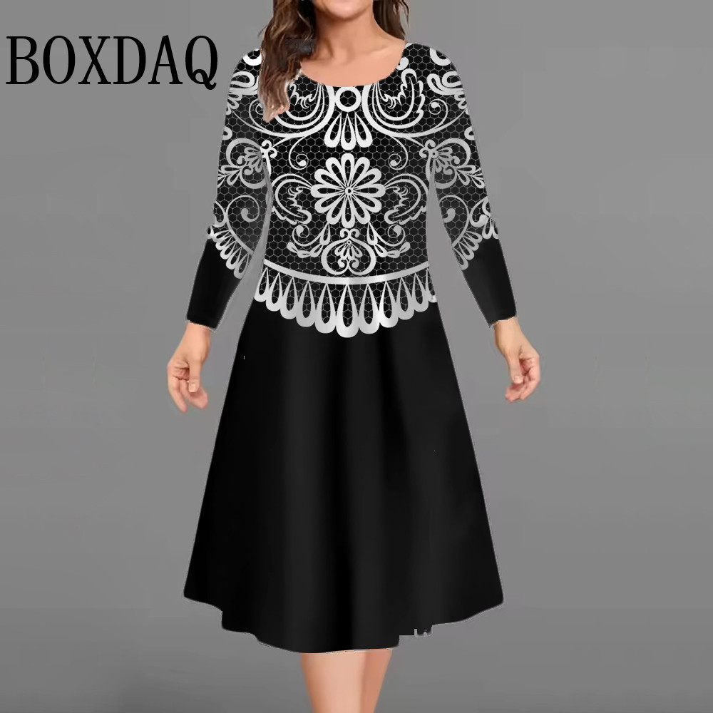 New Women's Retro Dress Flower - Vintage Fashion Plus Size avaliação e preço
