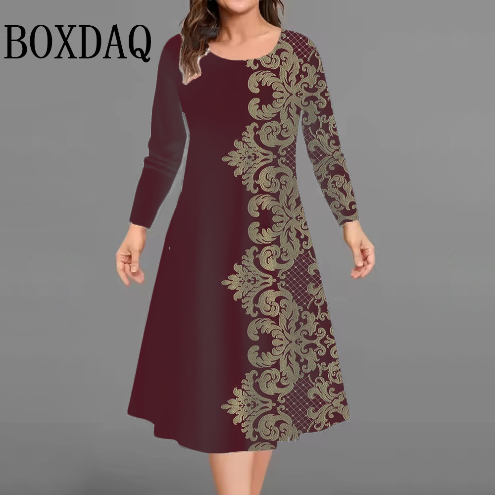 New Women's Retro Dress Flower - Vintage Fashion Plus Size avaliação e preço