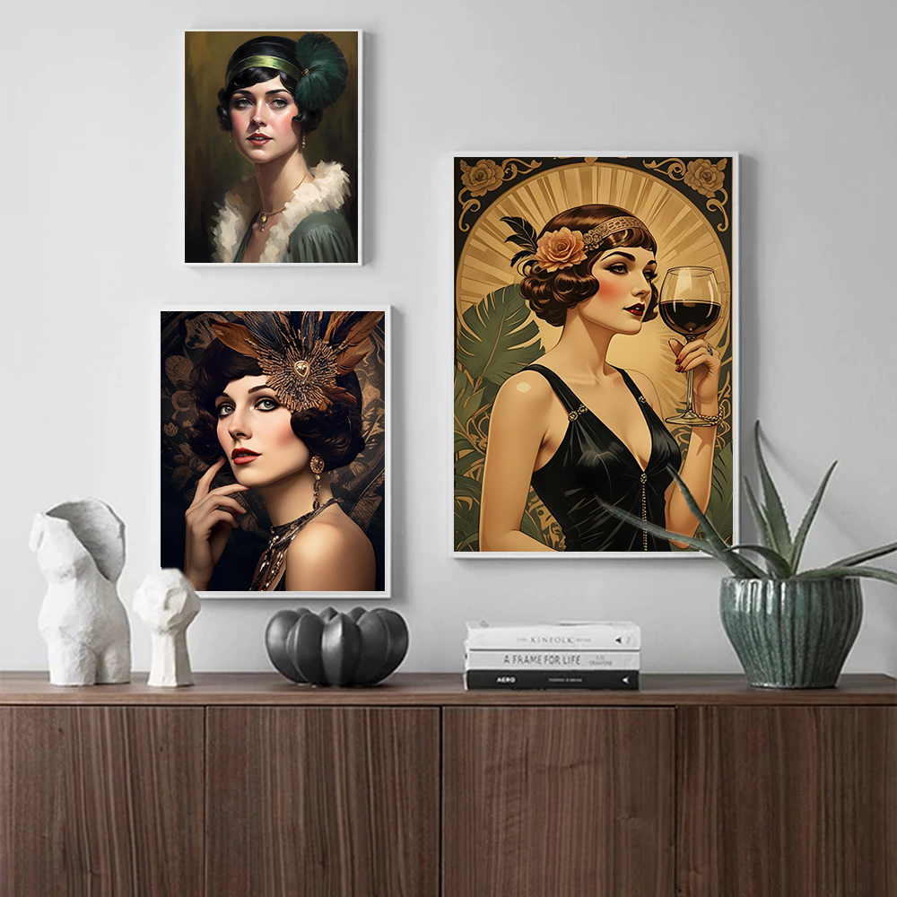Vintage Flapper Girl Poster 19 - Vintage Fashion Prints For Wall avaliação e preço