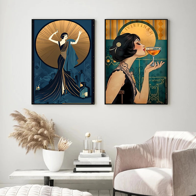 Vintage Flapper Girl Poster 19 - Vintage Fashion Prints For Wall avaliação e preço
