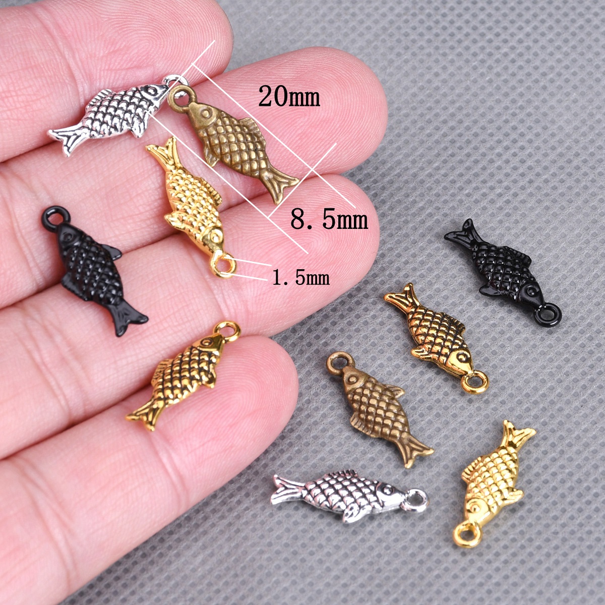 10pcs Fish Shape 20x8mm Gold/S - Vintage Fashion Tumblr avaliação e preço